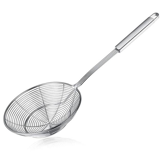 Spider Strainer Skimmer, Swify Stainless Steel Asian Strainer Ladle Frying Spoon with Handle for Kitchen Deep Fryer, Pasta, Spaghetti, Noodle, 7 Inch