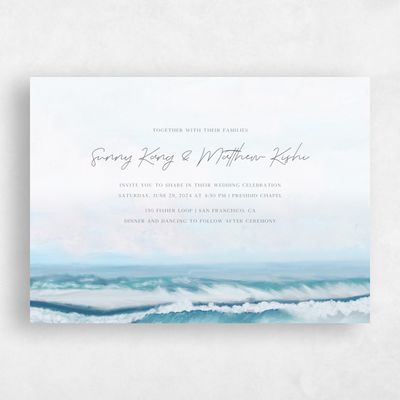 Blue Landscape Wedding Invitation - Clearwater Landscape