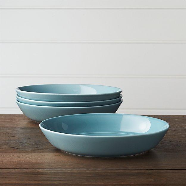 Set of 4 Hue Blue Low Bowls