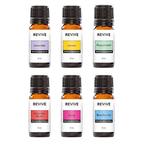 REVIVE Essential Oils Pack of 6 - Basics Kit - 100% Pure Therapeutic Grade, For Diffuser, Humidifier, Massage, Aromatherapy, Skin & Hair Care - Cruelty Free - Unrefined Oils With No Fillers.