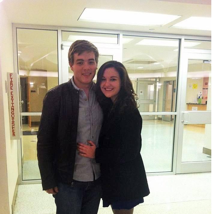 Sam picking Stephanie up for a date from Brumby Dorm at University of Georgia - 2014