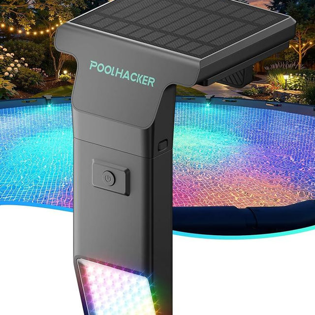 Solar Pool Lights for Inground & Above Ground Pool, 10-Color 4-Mode LED Pool Lights, Underwater Swimming Pool Lights with Timer, Submersible Pool Lights with Remote, Waterproof Design (Black, 1 Pack)