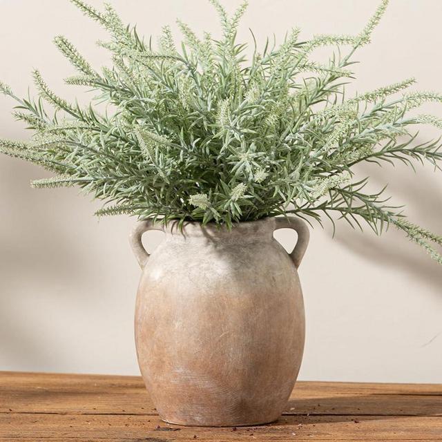 Dobbyby Ceramic Flower Vase 7.6 inch Farmhouse Rustic Vase Decorative Pottery Terracotta Vases for Home Decor Table Mantle Fireplace Living Room Bathroom Wedding Centerpiece (Aged Terra)