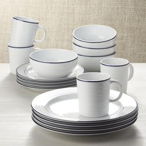 Roulette Blue Band 16-Piece Dinnerware Set