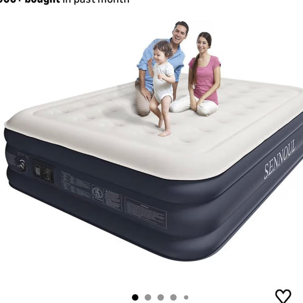 SENNOUL Air Mattress Queen with Built in Pump, Inflatable Mattress Blow Up Mattress 16 Raised Comfort,Upgraded Surface Portable Bed, Air Bed for Home, Guest, Camping, Colchone Inflable, 650 lbs