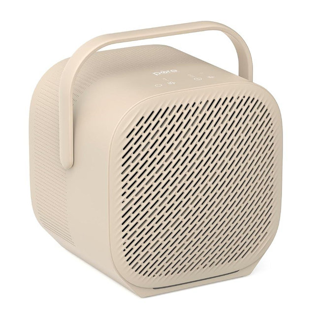 Pure Enrichment PureZone DUO Tabletop Air Purifier – True HEPA, Dual Direction Airflow, 3-Stage Filtration Captures Dust, Smoke, Odors - Large Rooms up to 615 sq. ft. (Sweet Oat)
