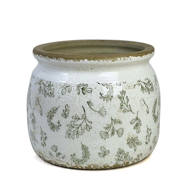 Dosayes Vintage Ceramic Ice Crack Flower Pot with Drainage Holes, Country Rustic Planters for Indoor and Outdoor,Tuscan Decor,Home,Living Room, Garden Decor, Gardening Gift (Retro)