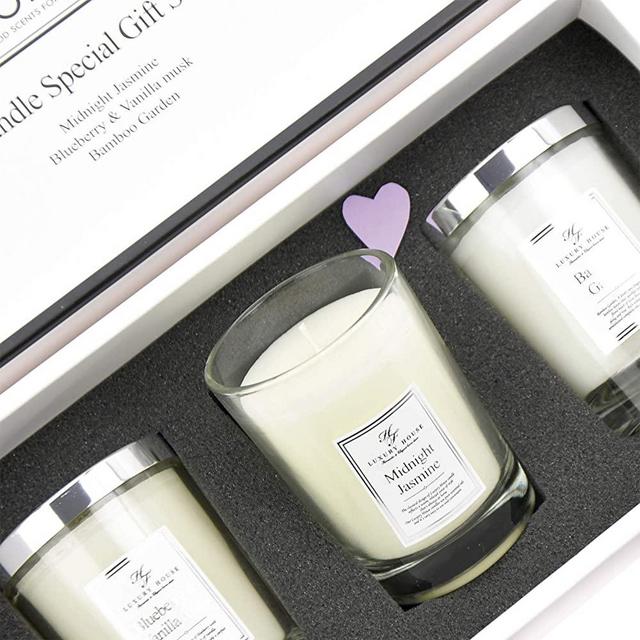 Aronica Fragrance Soy Candle Gift Set (3.5Oz x 3pcs) - Midnight Jasmine, Bamboo Forest, and Blueberry Vanilla Musk