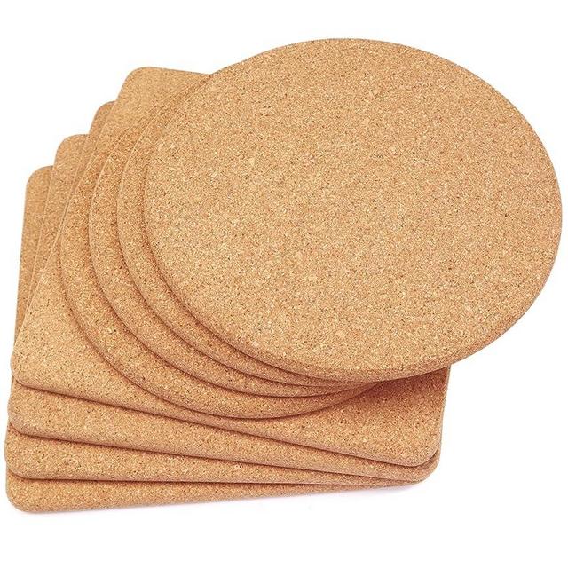Cork Trivet, High Density Fine Particle Thick Cork Trivets for Hot Dishes, 8 Inch Heat Resistant Cork Coaster, Cork Placemats Cork Hot Pads for Hot Pots and Pans, 8 Pcs