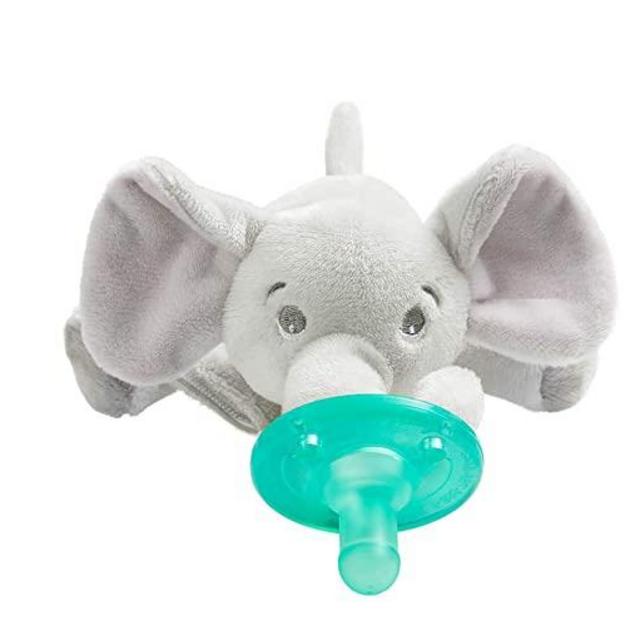 Philips Avent Soothie Snuggle Pacifier Holder with Detachable Pacifier, Elephant, 0m+