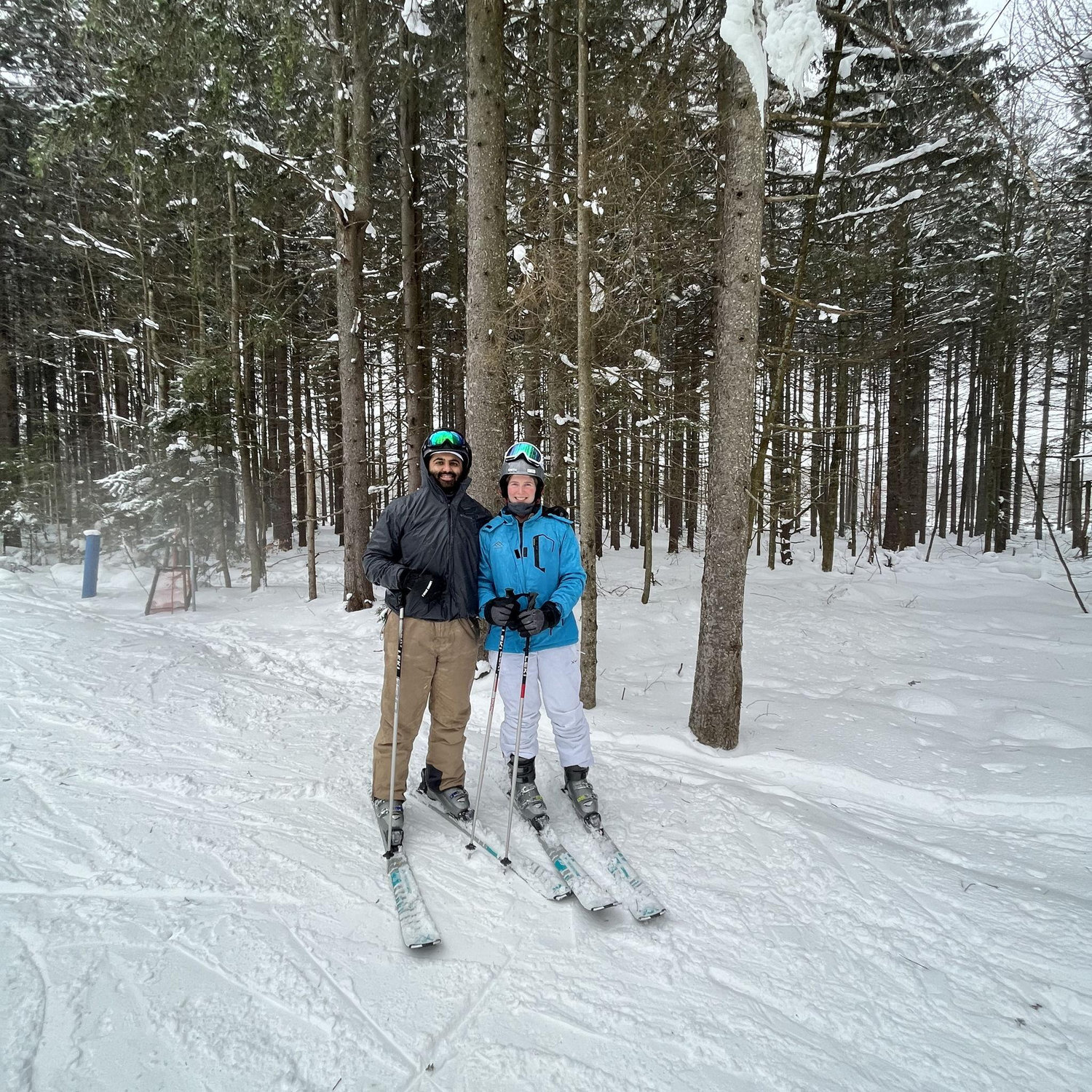 We picked up skiing together in the last few years