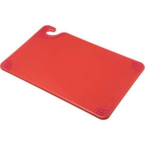 San Jamar CBG121812 Saf-T-Grip Co-Polymer Standard Size Cutting Board, 18" Length x 12" Width x 1/2" Thick, Red