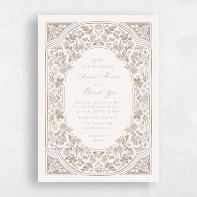 Rich Taupe, Beige Wedding Invitation - Reed Classic