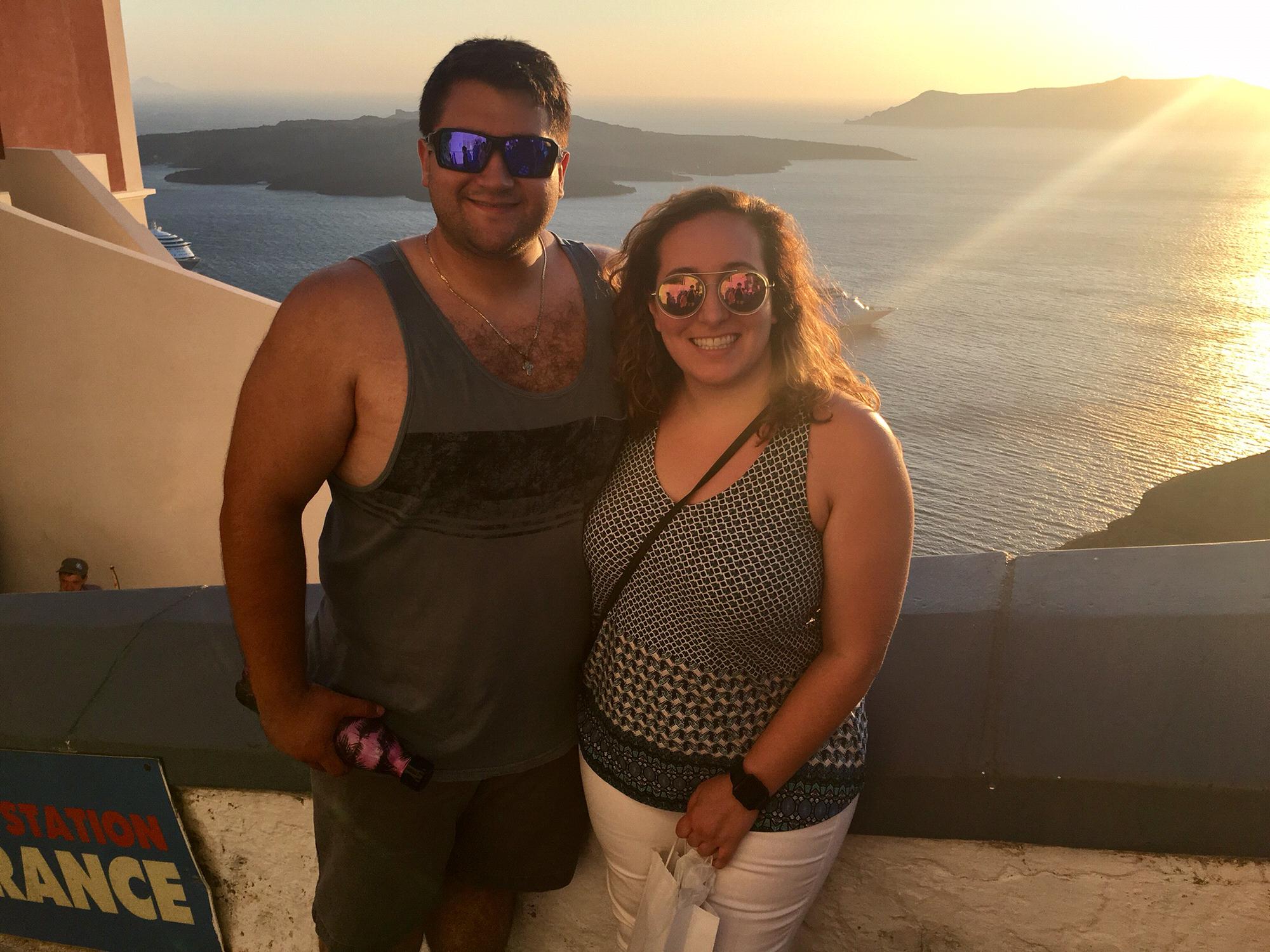 Santorini, Greece sunset. August 2017