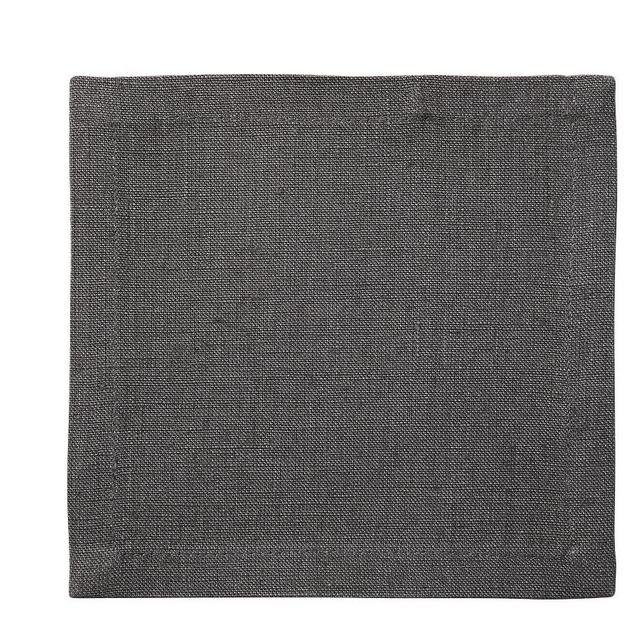 Mason Oversized Linen Coasters, Set of 4 - Charcoal