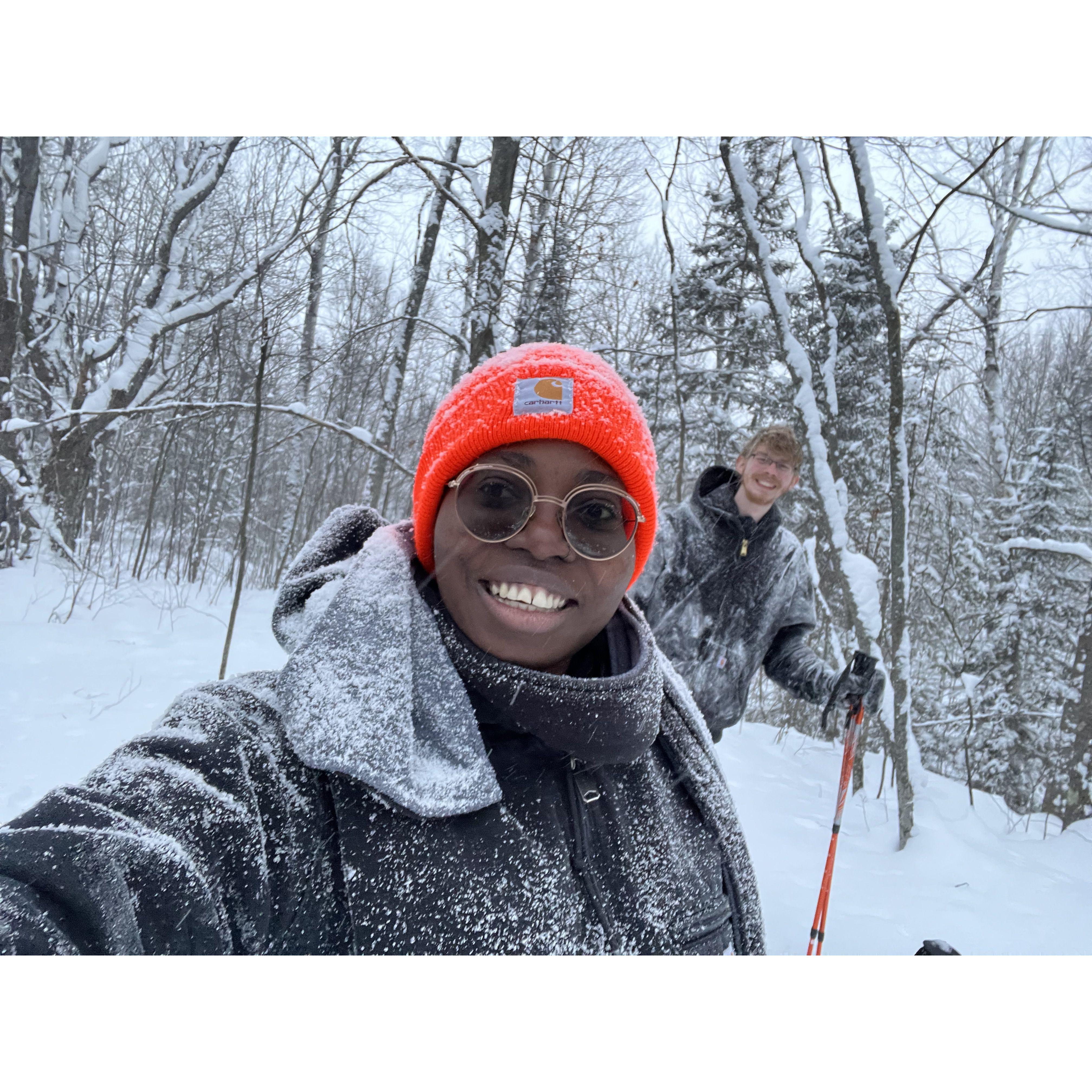 Snowshoeing in the winter
