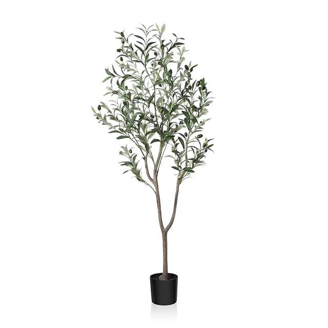 OAKRED Artificial Olive Tree,4FT Tall Fake Plant Faux Olive Plants for Indoor,Natural Fake Tree,Artificial Silk Plants for Office Home Living Room Floor Patio Greening Porch Decor,Set of 1