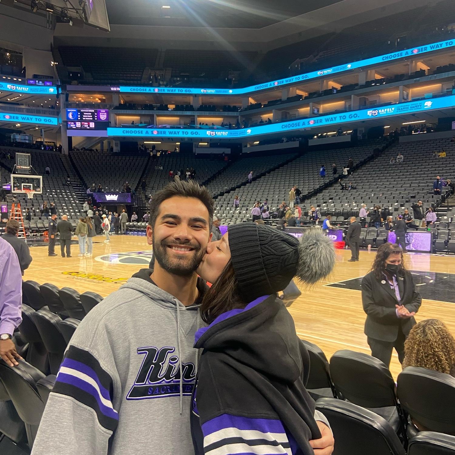 One of Christo and Maya’s favorite things to do is go to Kings games!