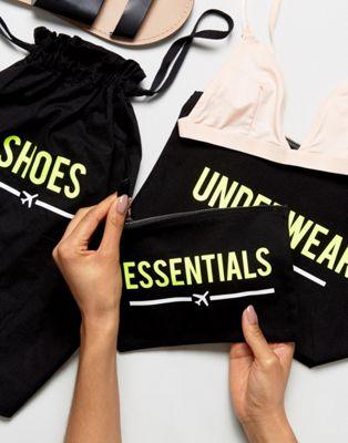 Crazy Haute 3 Piece Travel Set For Essentials Shoes And Underwear