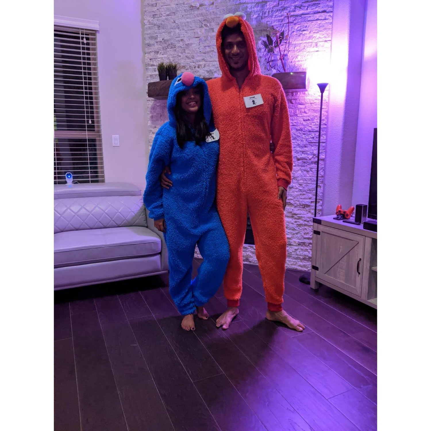 Our first halloween as Elmo and Grover!