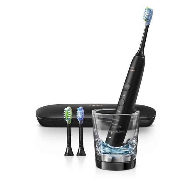 Philips Sonicare DiamondClean Smart 9300 Electric Rechargeable Power Toothbrush, For Complete Oral Care, includes 3 brush heads, glass charger and travel case, Black