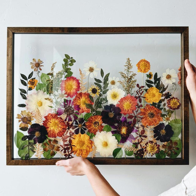 Pressed wedding flowers