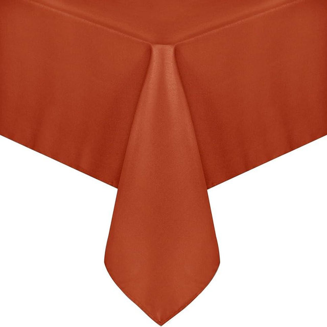 sancua Fall Tablecloth for 6 Foot Tables - 60 x 102 Inch - Stain and Wrinkle Resistant Rectangle Table Cloth, Fabric Thanksgiving Table Cover for Dining Tables, Buffet Parties, Rust/Pumpkin Orange
