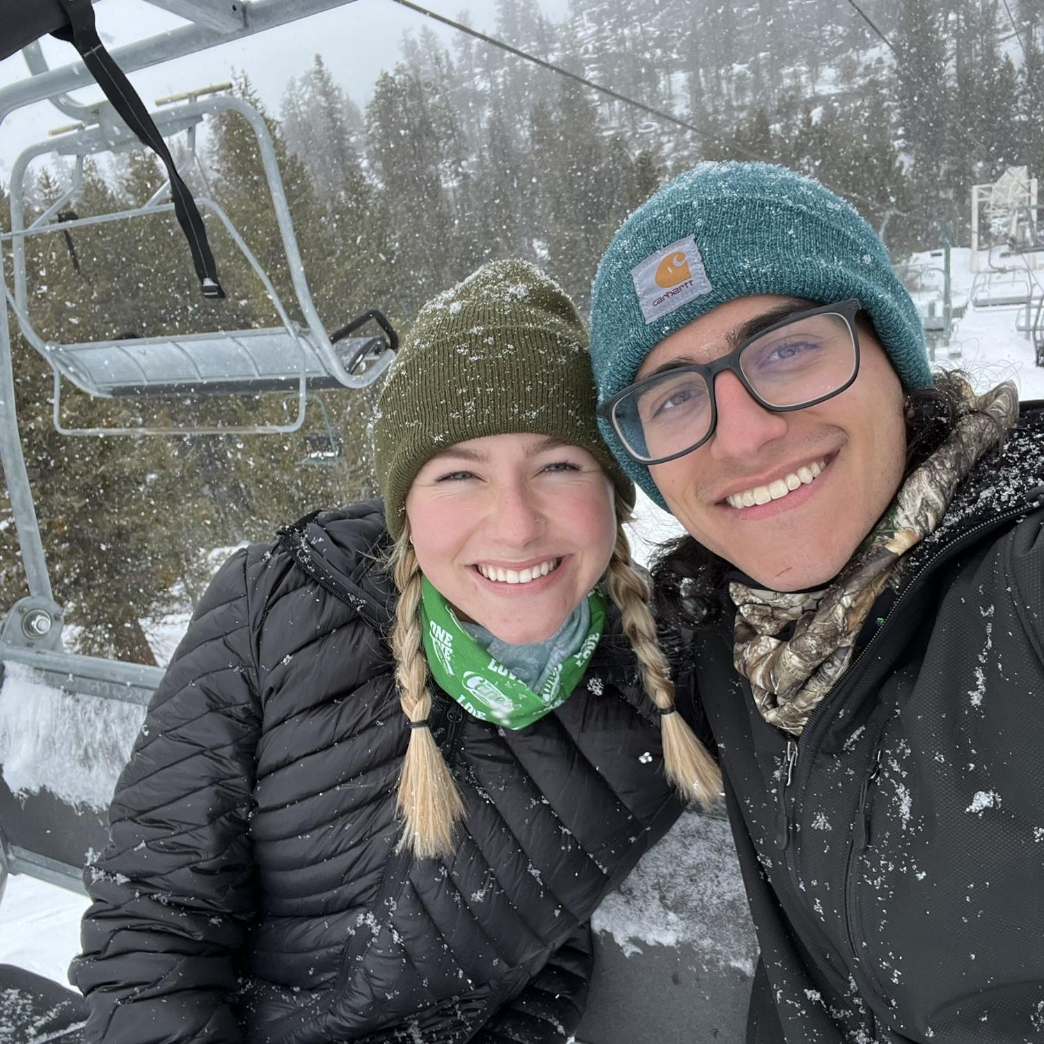 First time snowboarding together.