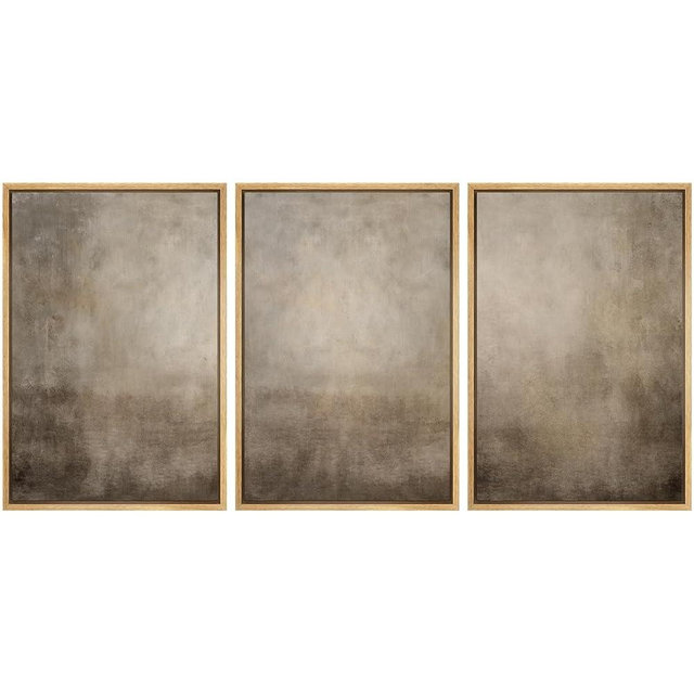MUDECOR Framed Wall Art Print Set Neutral Abstract Landscape Illustrations Modern Art Boho Decorative Colorful Chic for Living Room, Bedroom, Office - 16"x24"x3 Natural
