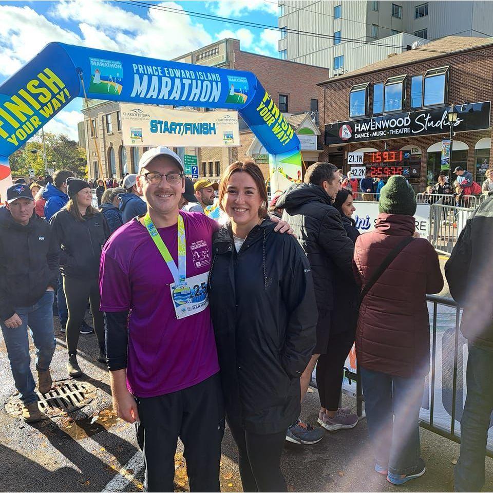 Together after one of Keenan's half marathons!