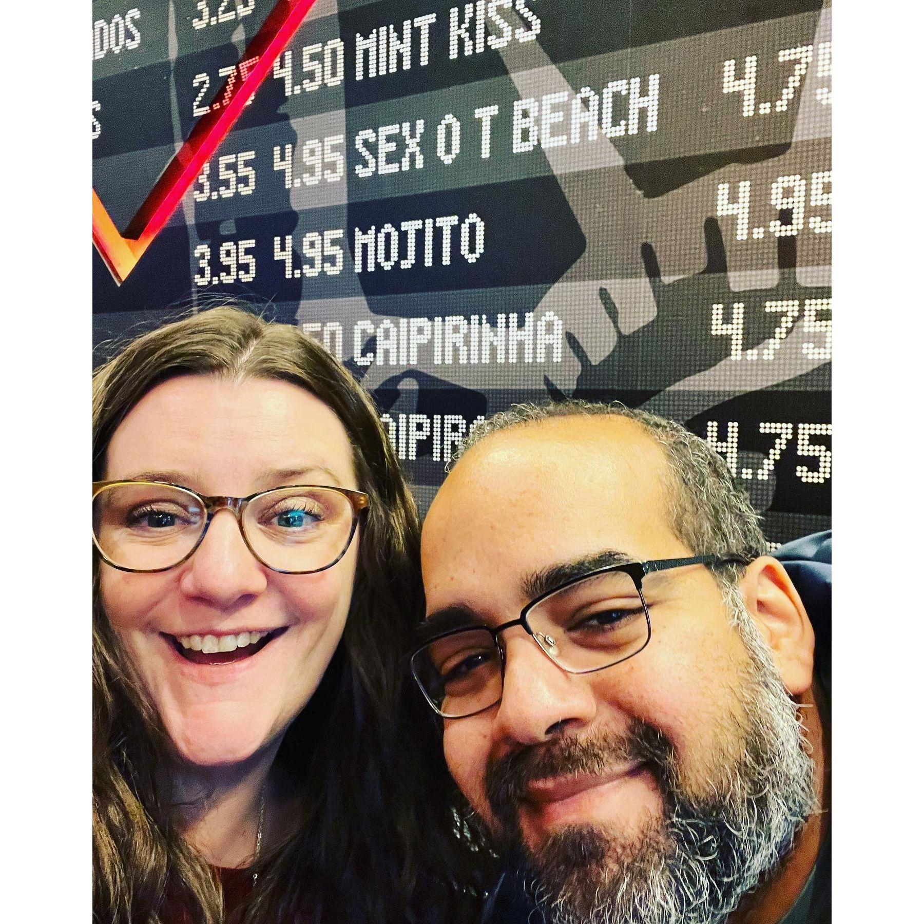 Nothing like a good bar in another country to set our travel mood.