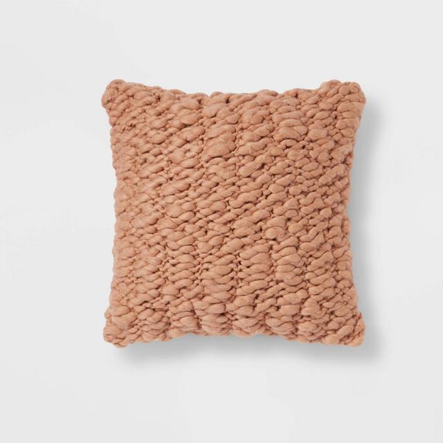 Chunky Weave Square Throw Pillow Clay - Project 62™