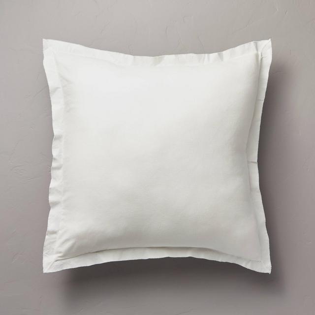 26"x26" Linen Blend Euro Bed Pillow Cream - Hearth & Hand™ with Magnolia