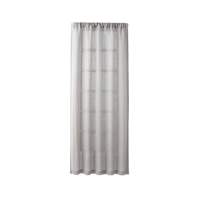 Linen Sheer Bordered Grey Curtain Panel 52"x96"