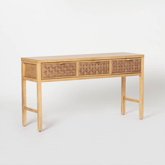 Palmdale Knockdown Woven Drawer Console Natural - Threshold™ designed with Studio McGee