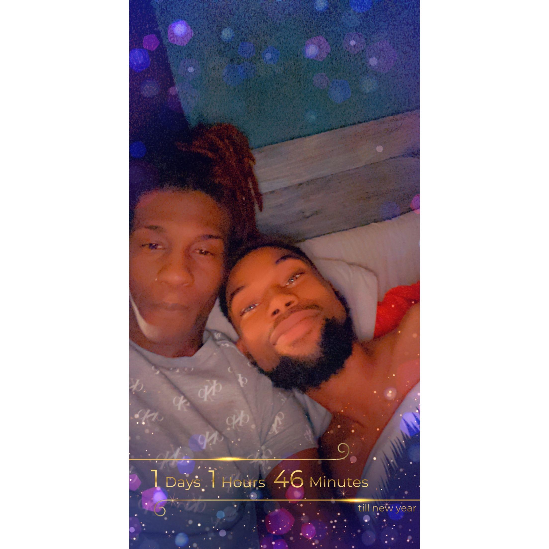Relaxing time of intimacy and movie night before New Year's 2024