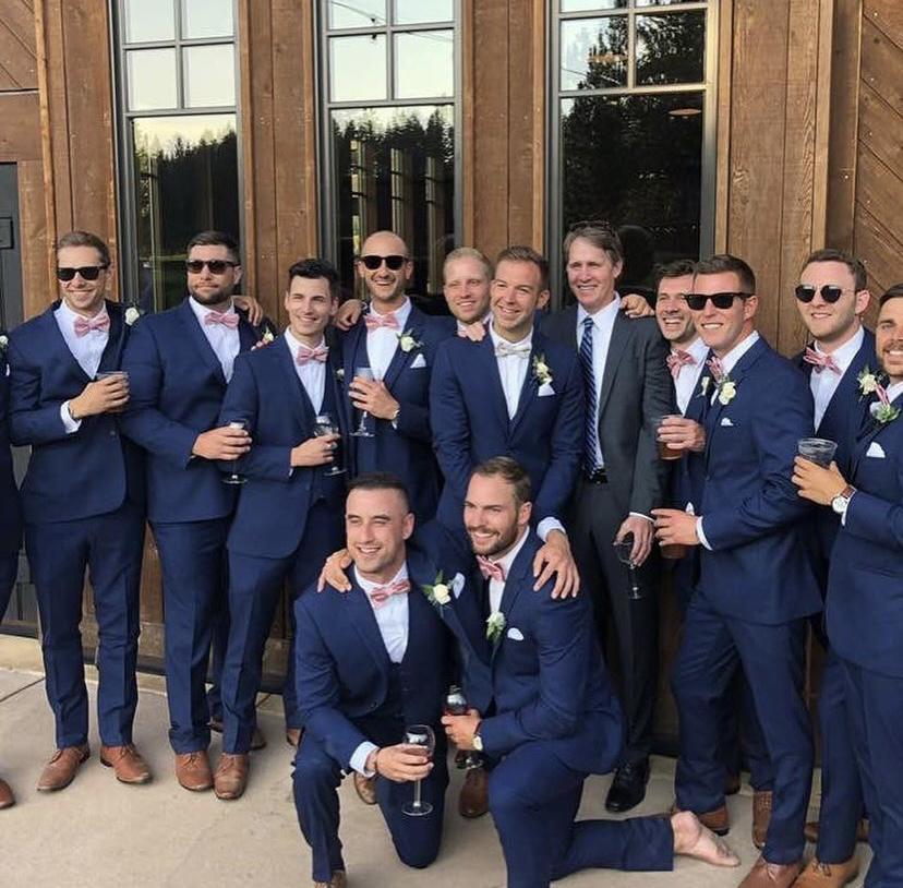 The groomsmen at Trevor’s friend Jordan’s wedding