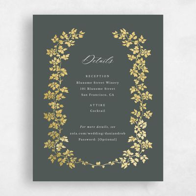 Green Summer Wedding Enclosure - Edera Foil