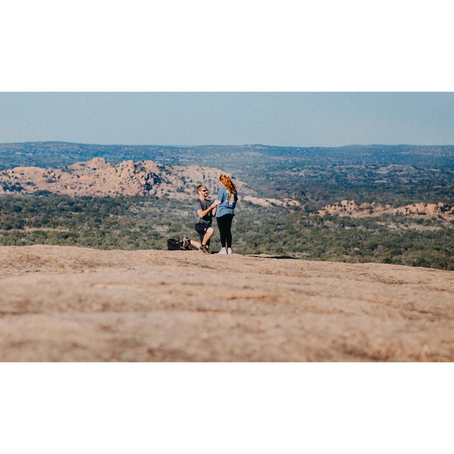 Proposal at the top of Enchanted Rock
