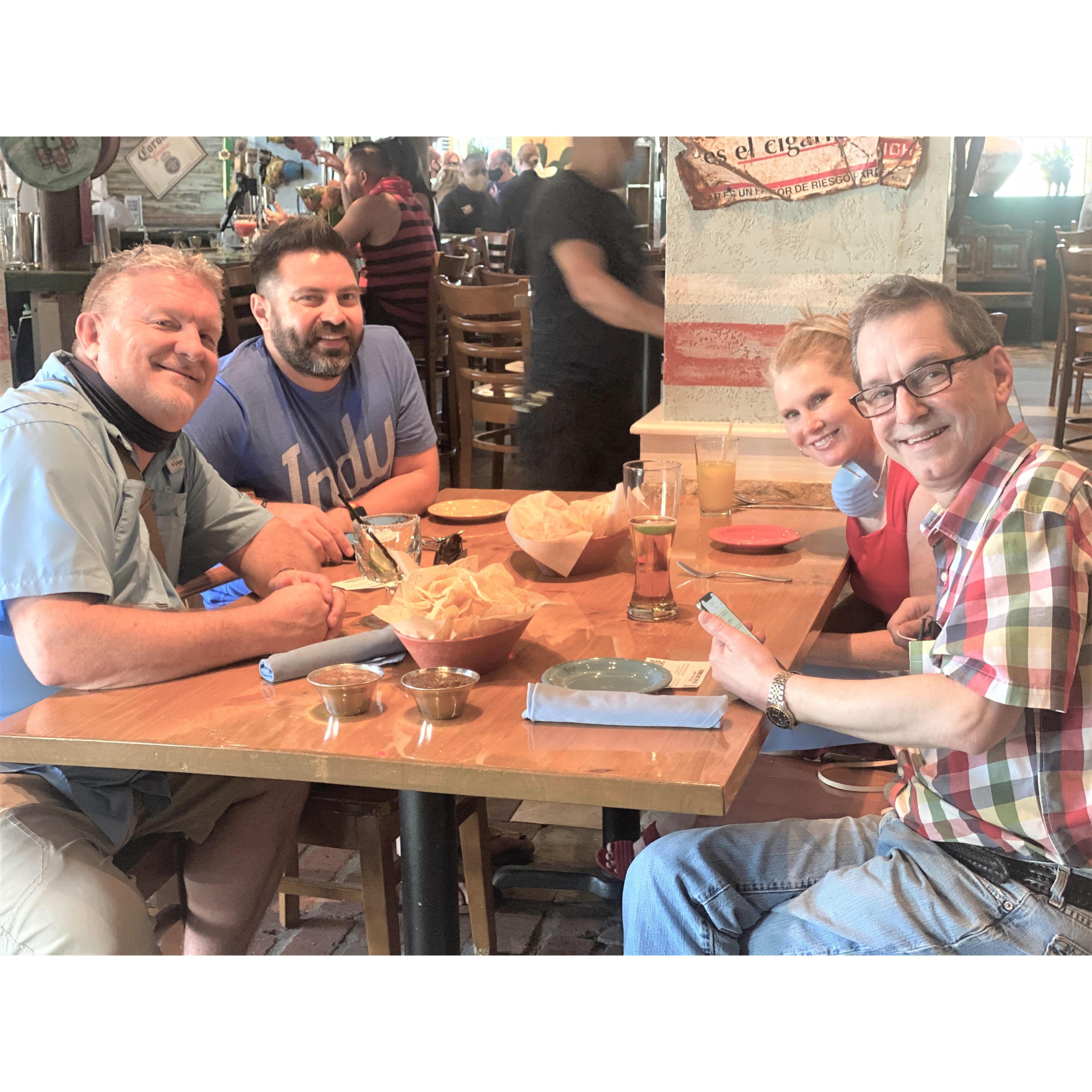 Pre-wedding-pampering-day lunch at Lupe Tortillas. Excellent food, chips/salsa, dips and margaritas!