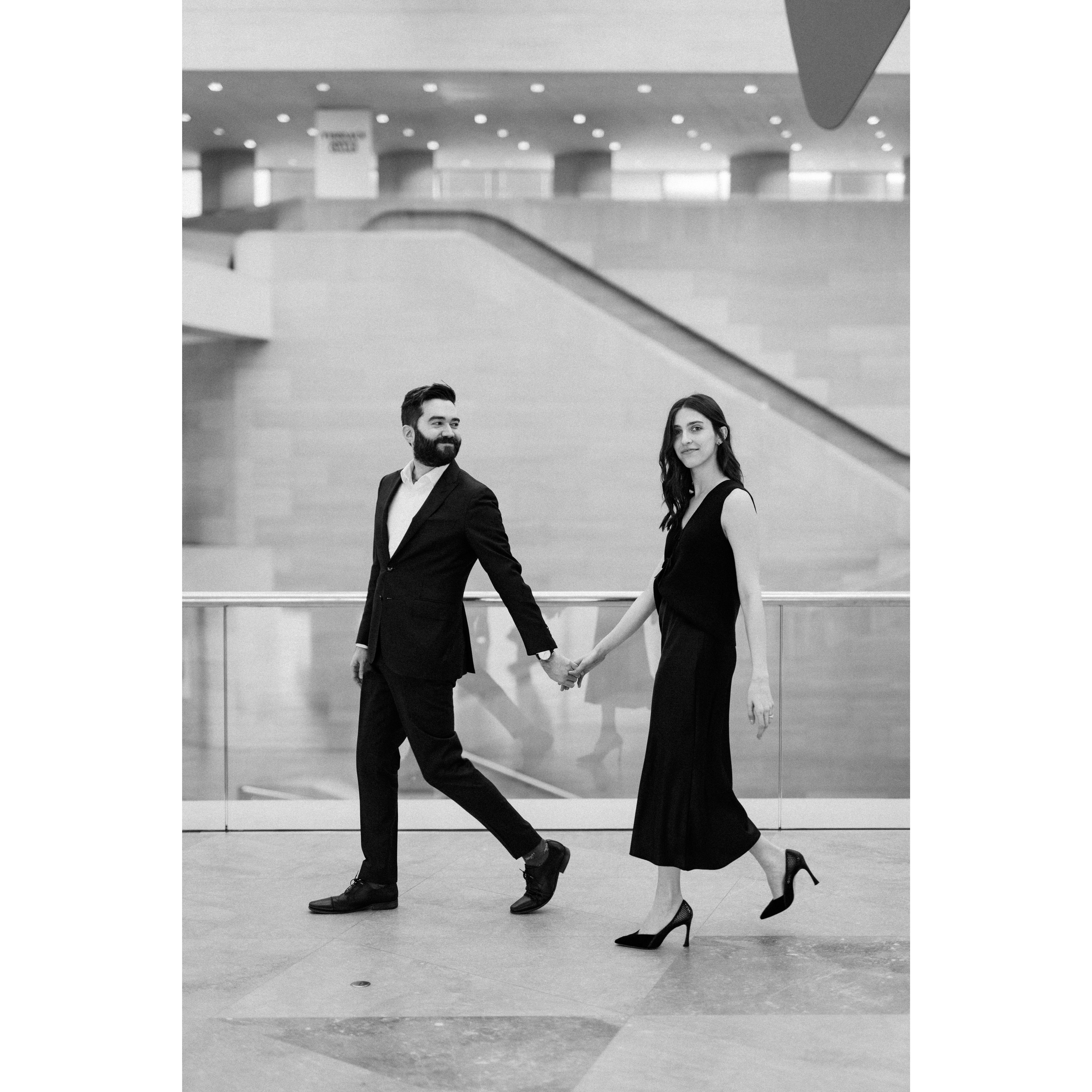 Engagement photos at the National Gallery of Art in Washington, DC