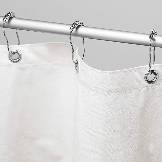 Bean Products Organic Cotton Stall Shower Curtain (White), [36" x 74"] | All Natural Materials | Works with Tub, Bath and Stall Showers