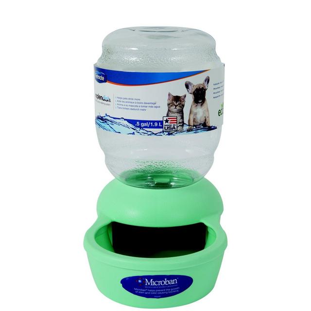 Petmate Replendish Gravity Waterer Mint Cat Bowl, 0.5 gallon
