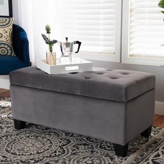 Michaela Velvet Storage Ottoman