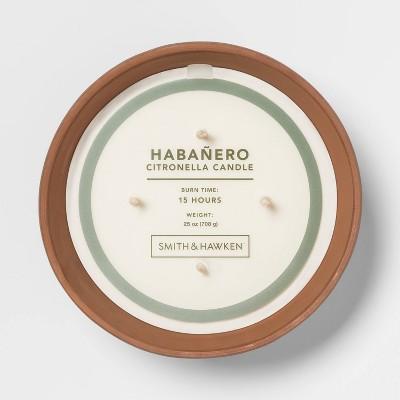 25oz Citronella 4-Wick Candle in Terracotta Pot Habanero - Smith & Hawken&#153;