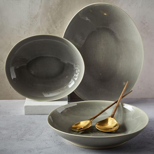 Alta Crackle Serveware - Light Gray