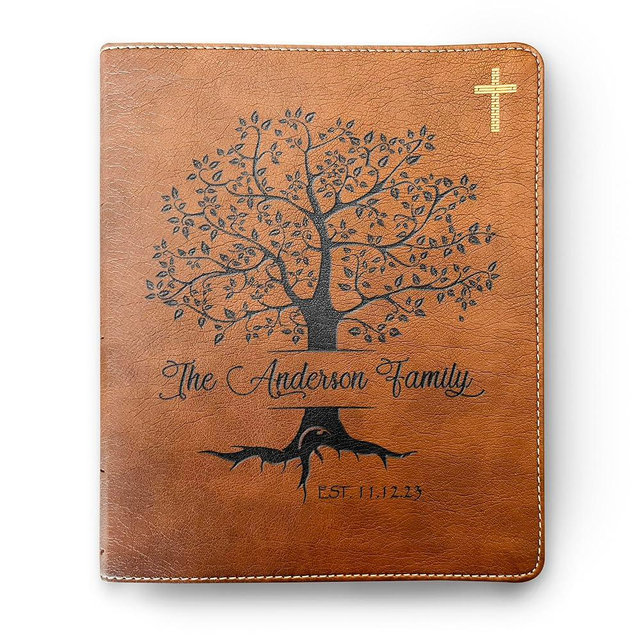 Personalized Family Bible | Custom NIV Family Tree Journaling Bible | Engraved Bible Wedding Bible Christian Gifts Family Bible for Wedding