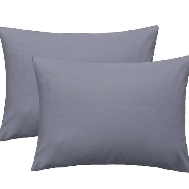 iMaylex Soft 100% Egyptian Cotton Zipper Pillow Case, Cozy and Lightweight Pillowcase, Set of 2, Dark Grey, Queen, 20" x 30"