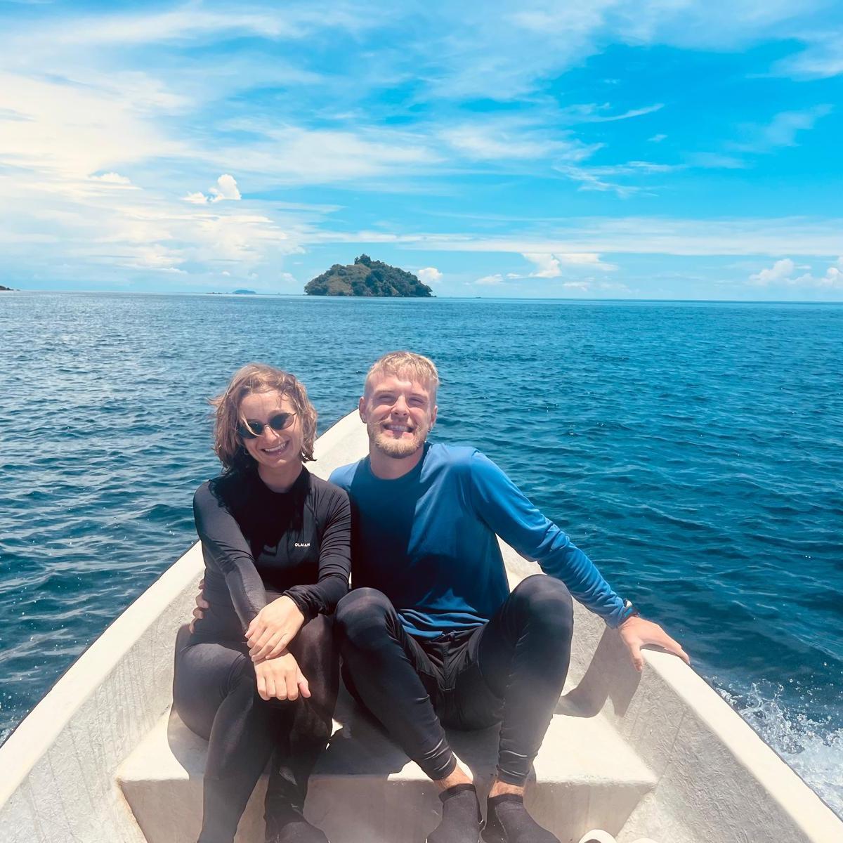 August and Maddie in Pulau Weh, the last stop on the grand Asia tour (2025).