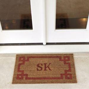 Suzanne Kasler Greek Key Personalized Coir Mat | Ballard Designs